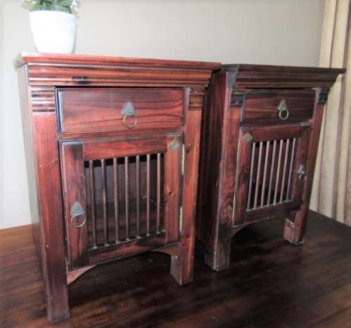 An awesome pair of larger Teak pedestal cabinets with a drawer and cupboard, stunning!!!