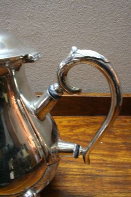 A beautiful Rega A1 SPC silver plated tea set w exquisite detailing in great condition.