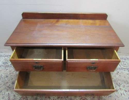 An amazing vintage Oak dressing table with three drawers and original castors. Stunning!!