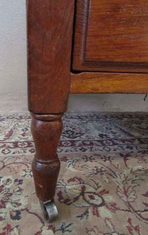 An amazing vintage Oak dressing table with three drawers and original castors. Stunning!!