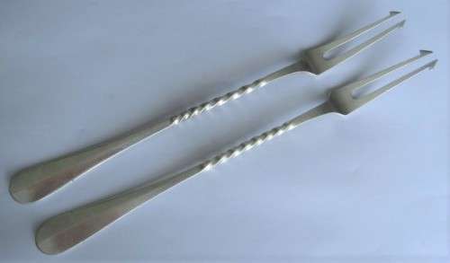 A set of amazing vintage French made Christofle silver pickle forks in good condition.