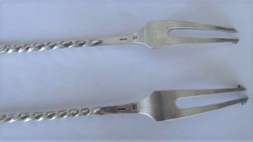 A set of amazing vintage French made Christofle silver pickle forks in good condition.