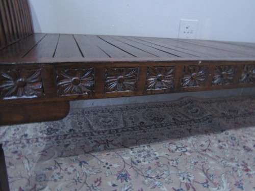 A wonderful well-made and sturdy vintage 3 seater solid Teak wood bench - perfect  in a lapa/ patio!