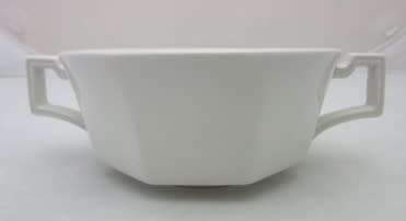 A lovely pair of white porcelain double handled soup bowls.  Lifespace Sale