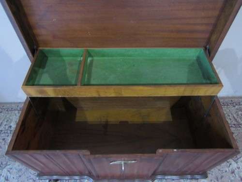 A  large solidly built "Kenbow" Imbuia trousseau kist with brass embellishments-Lifespace Sale