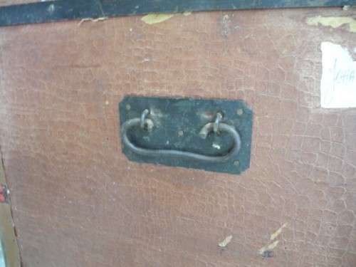 A fabulous large vintage travel trunk perfect for extra storage/ fashionable rustic coffee table!!