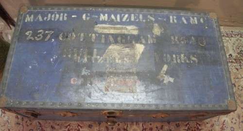 An awesome original vintage Cottingham road Mill works RAMC Army trunk (Major G Maizels)