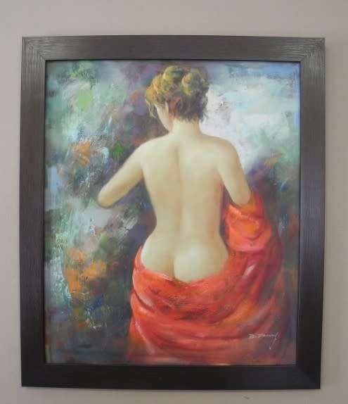 A fantastic original " B Danny" semi nude oil on board painting in a wood frame - Investment art!!