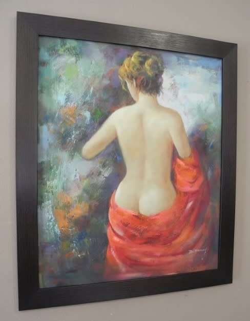 A fantastic original " B Danny" semi nude oil on board painting in a wood frame - Investment art!!