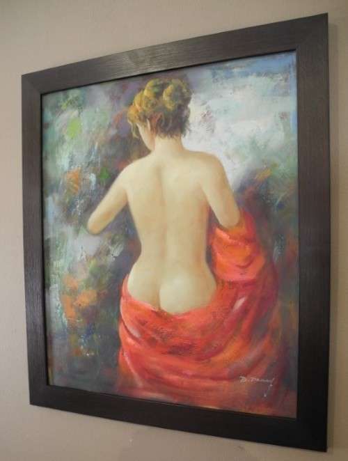 A fantastic original " B Danny" semi nude oil on board painting in a wood frame - Investment art!!