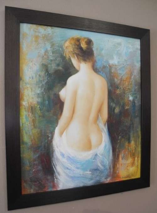 An amazing original " B Danny" semi nude oil on board painting in a wood frame - Investment art!!