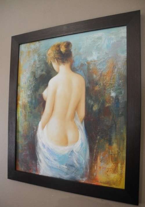 An amazing original " B Danny" semi nude oil on board painting in a wood frame - Investment art!!