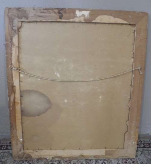 A very pretty oil on board painting of young lady at a dresser, gorgeous in any room!