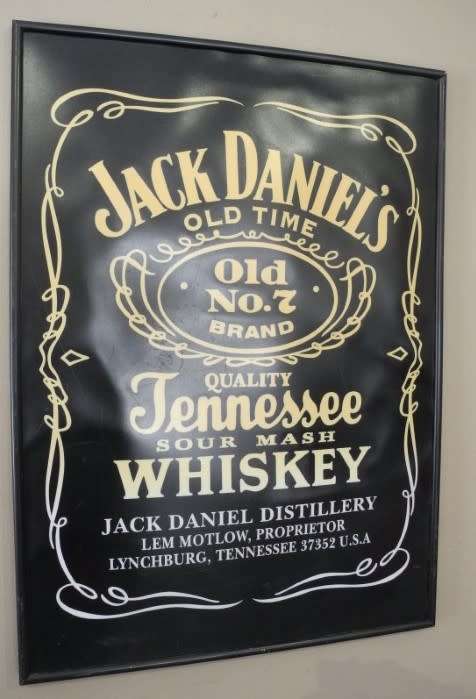 A large Jack Daniels framed poster. Perfect in a pub, lapa, informal living area!! Lifespace Sale