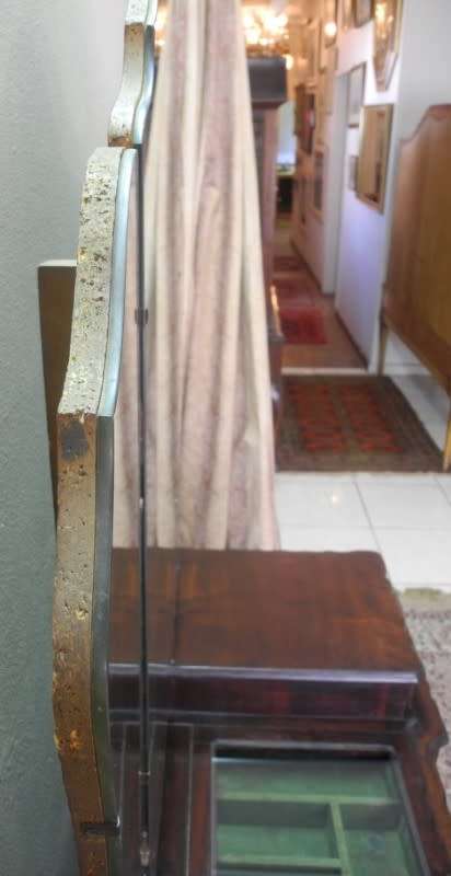 A gorgeous vintage solid Imbuia ball & claw dressing table w 4 drawers, large mirror & brass handles