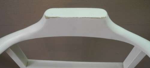 An awesome painted white wooden clothing stand "dumb valet" in good condition.