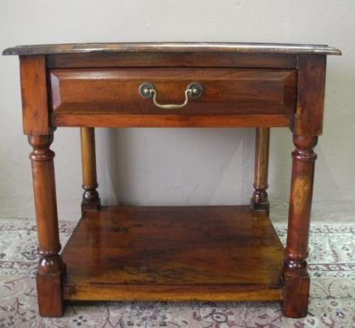 An awesome pair of Indonesian Teak pedestals with a drawer and shelf, stunning!