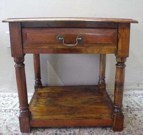 An awesome pair of Indonesian Teak pedestals with a drawer and shelf, stunning!