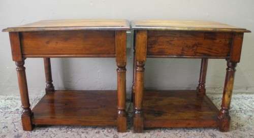 An awesome pair of Indonesian Teak pedestals with a drawer and shelf, stunning!