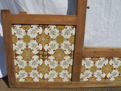 A wonderful vintage tiled wash stand top with place for mirror. Great restoration project!