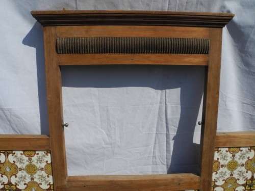 A wonderful vintage tiled wash stand top with place for mirror. Great restoration project!
