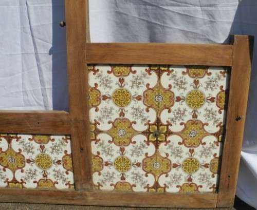 A wonderful vintage tiled wash stand top with place for mirror. Great restoration project!