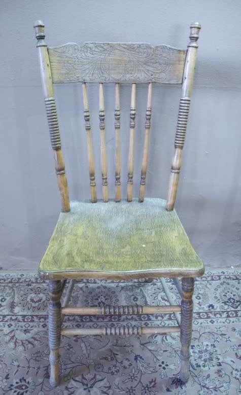 WOW!!! Three wonderful carved solid Oak spindle back chairs for restoration.