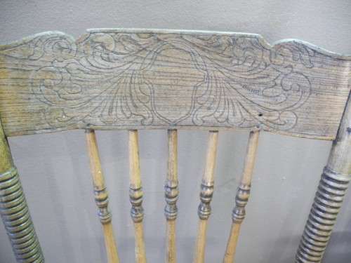 WOW!!! Three wonderful carved solid Oak spindle back chairs for restoration.