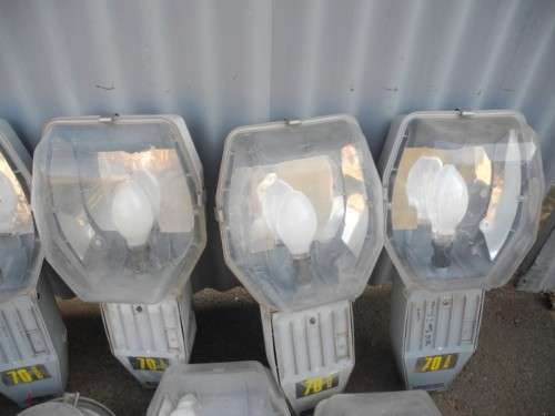 Nine vintage street lights with bulbs. ONE BID FOR ALL!!!-Lifespace Sale