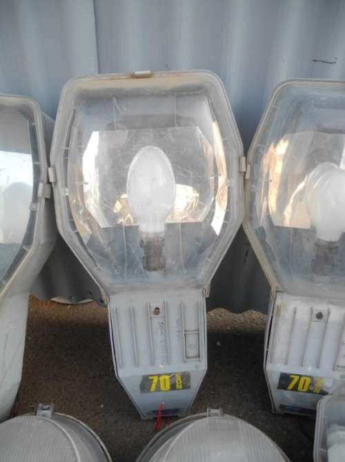 Nine vintage street lights with bulbs. ONE BID FOR ALL!!!-Lifespace Sale