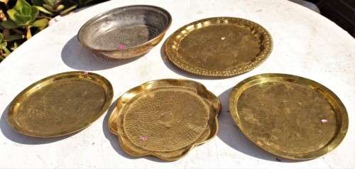 AMAZING collection of five various brass items-Lifespace Sale