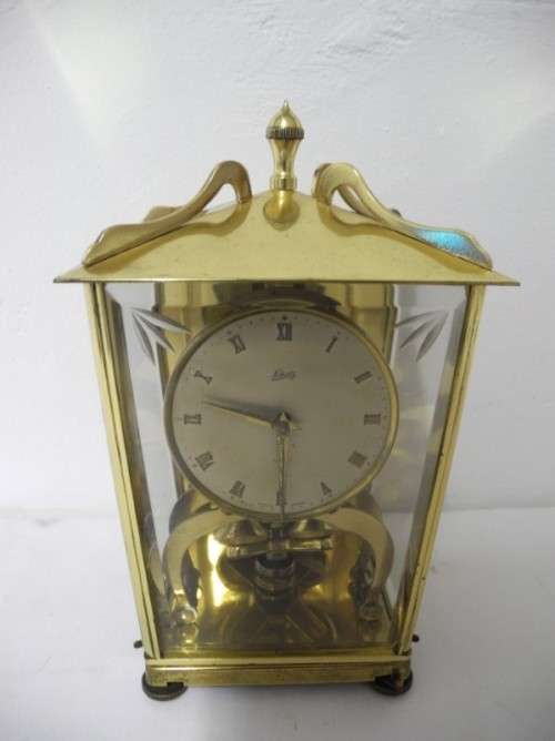 BARGAIN CLOCKS!!A vintage Schatz brass and glass clock. Lifespace Sale