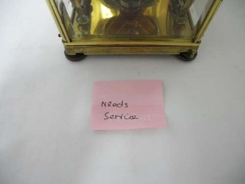 BARGAIN CLOCKS!!A vintage Schatz brass and glass clock. Lifespace Sale