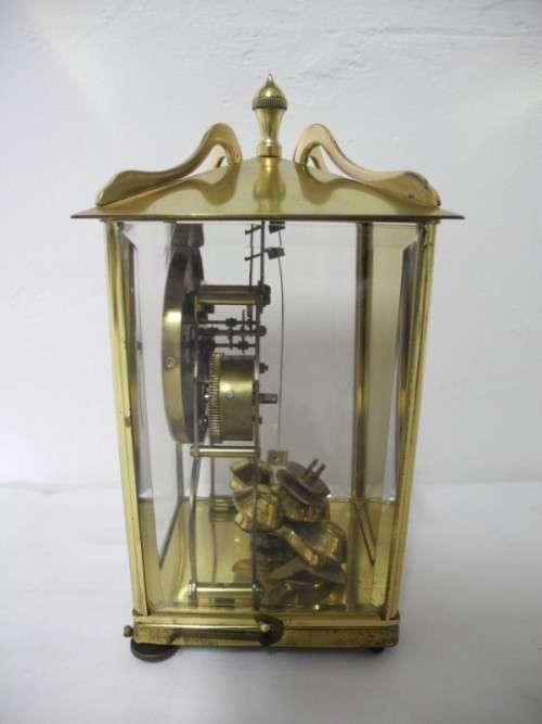 BARGAIN CLOCKS!!A vintage Schatz brass and glass clock. Lifespace Sale