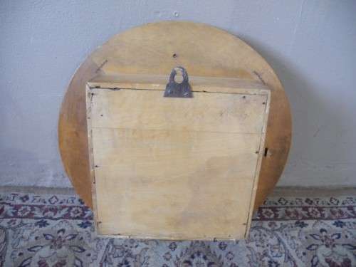 BARGAIN CLOCKS!!A vintage round faced clock in a wood wall casing. Lifespace Sale