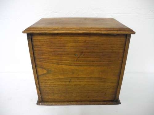 An awesome vintage mini wooden pipe smokers cabinet w/ shelves and place for 5 pipes. Lifespace Sale