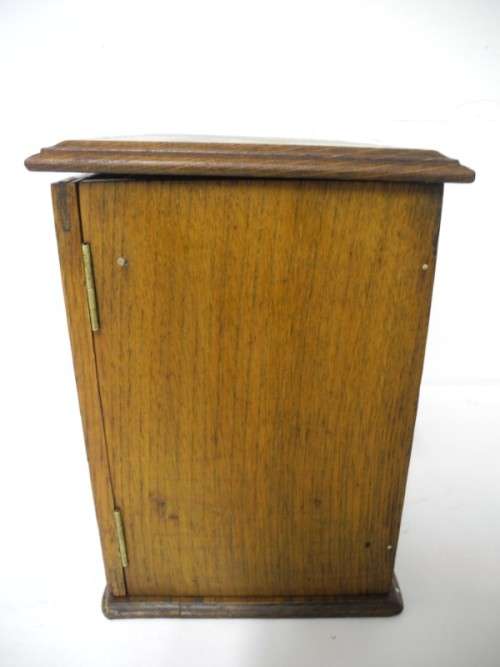 An awesome vintage mini wooden pipe smokers cabinet w/ shelves and place for 5 pipes. Lifespace Sale