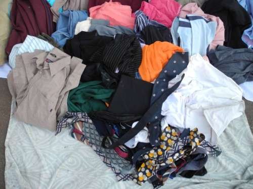 JOB LOT!! Assorted ladies shirts, gents shirts, pants, dresses, ties, etc NO 5. Lifespace Sale
