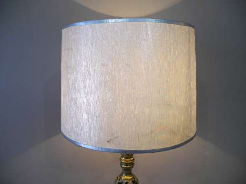 A stunning vintage Brass and marble base table lamp with a silver shade - very stylish.