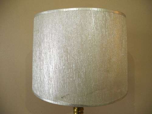 A stunning vintage Brass and marble base table lamp with a silver shade - very stylish.