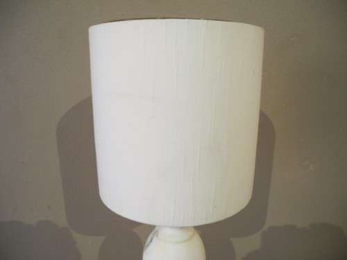 A beautiful solid marble table lamp with a lovely white lampshade-Lifespace Sale