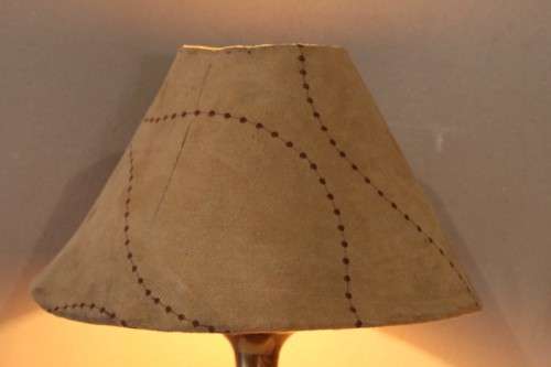 A stunning vintage Brass table lamp with a lovely vintage shade - very stylish.