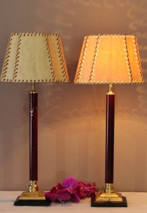 Two stunning tall table lamps with a lovely lampshade and brass base-Lifespace Sale