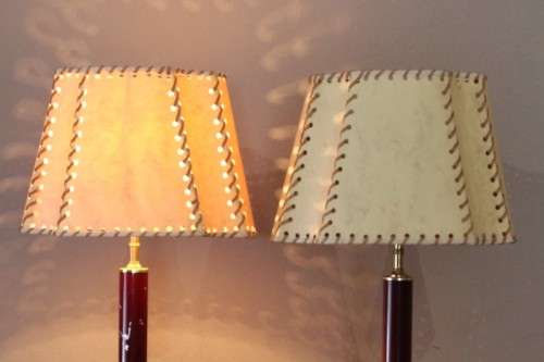 Two stunning tall table lamps with a lovely lampshade and brass base-Lifespace Sale