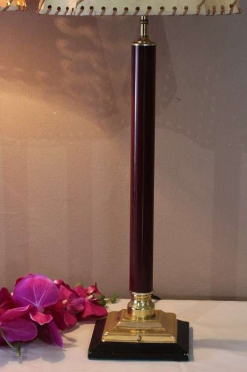 Two stunning tall table lamps with a lovely lampshade and brass base-Lifespace Sale