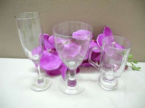 A collection of 8 mixed clear glasses, perfect on a table-Lifespace Sale