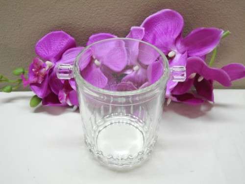 Two glass ice buckets- ideal for a drinks tray or trolley-Lifespace Sale