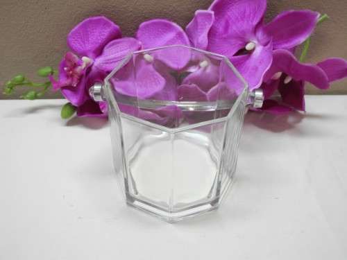 Two glass ice buckets- ideal for a drinks tray or trolley-Lifespace Sale