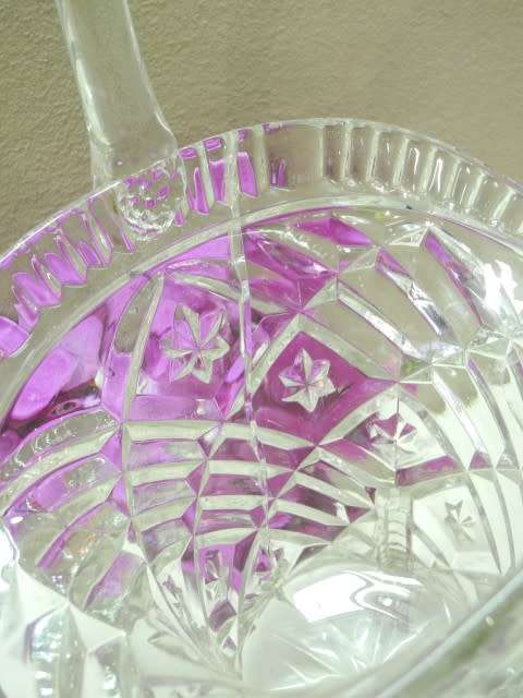 A stunning vintage glass basket perfect for display-Lifespace Sale
