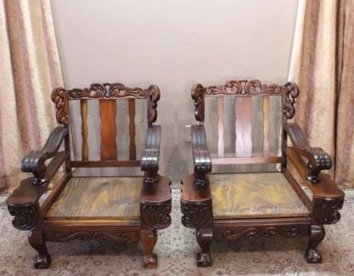 Two gorgeous vintage carved Imbuia ball & claw chairs - add your own cushions-Lifespace Sale
